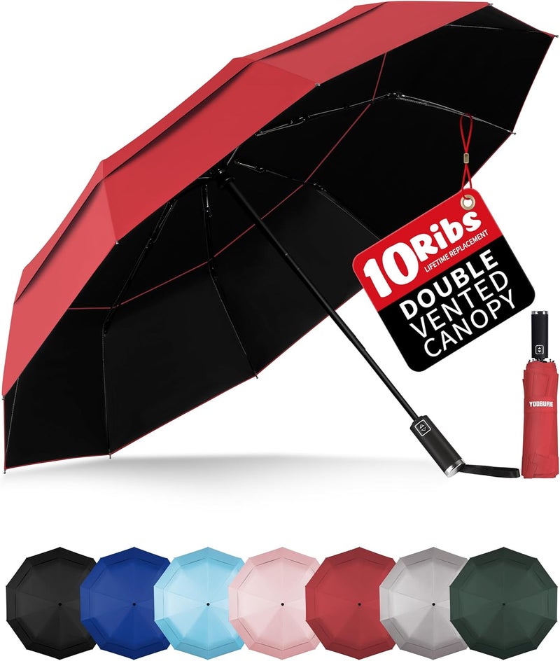 Yoobure Travel Umbrella Portable Compact Umbrellas, Pocket Mini for Purse, Umbrellas for UV Sun & Rain Small for Backpack, Umbrella with Case Folding for Kids Women - Image 1